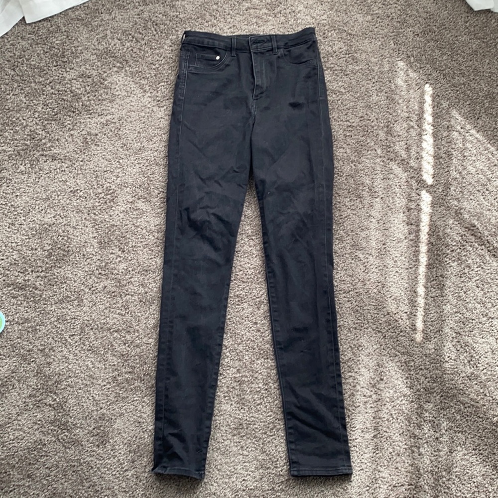 High waisted black jegging